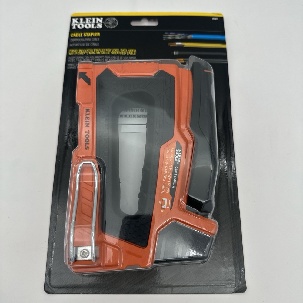 New- Klein Tools 45001 Loose Cable Stapler Gun for Romex & Data Cables